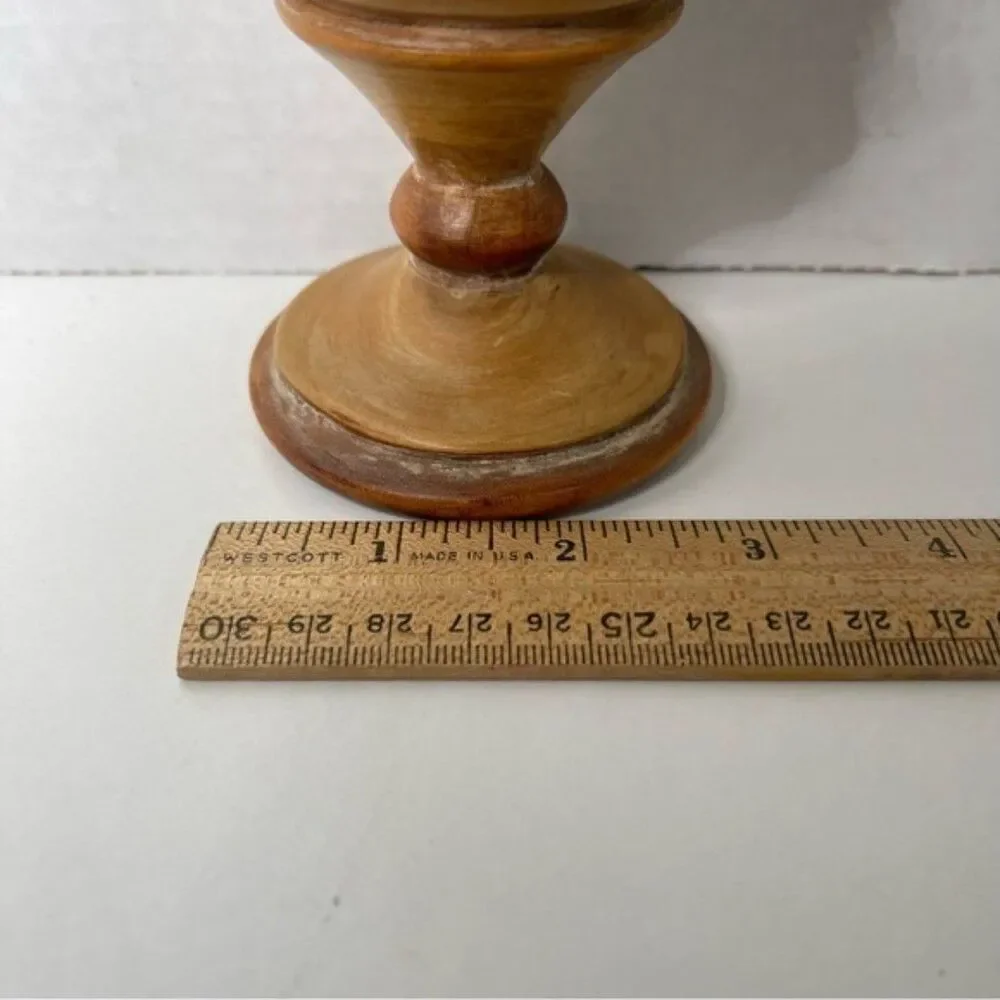 Hand Carved Wood Vase 8